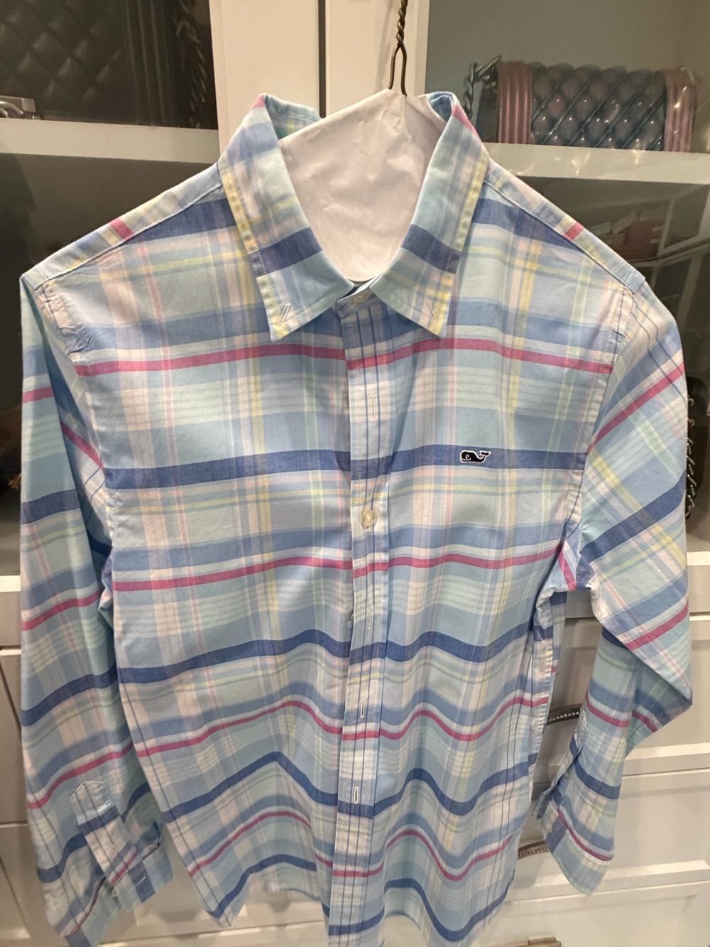 Vineyard Vines Pastel Blue Plaid Button-Down Shirt
